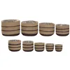 Set of Planters Home ESPRIT Natural Dark brown Natural Fibre 35 x 35 x 29 cm