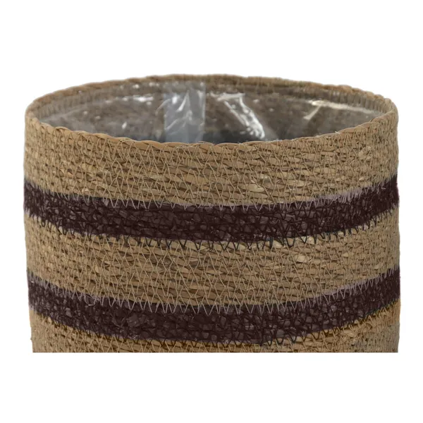 Set of Planters Home ESPRIT Natural Dark brown Natural Fibre 35 x 35 x 29 cm