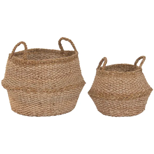 Basket set Home ESPRIT Natural Jute Seagrass (2 Pieces)