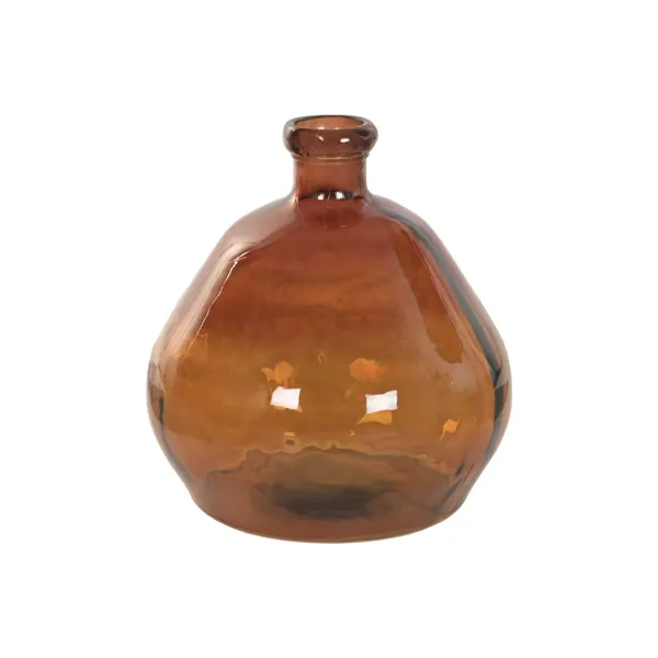 Vase Home ESPRIT Amber Bicoloured Recycled glass Colonial 44 x 44 x 47,5 cm