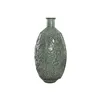 Vase Home ESPRIT Green Recycled glass Tropical Leaf of a plant 29 x 29 x 59 cm