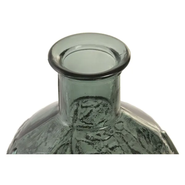 Vase Home ESPRIT Green Recycled glass Tropical Leaf of a plant 29 x 29 x 59 cm