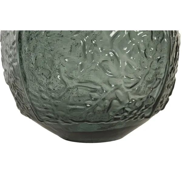 Vase Home ESPRIT Green Recycled glass Tropical Leaf of a plant 32 x 32 x 43 cm