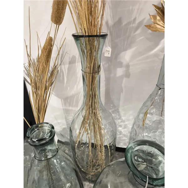 Vase Home ESPRIT Transparent Recycled glass Traditional style Urban 30 x 30 x 100 cm