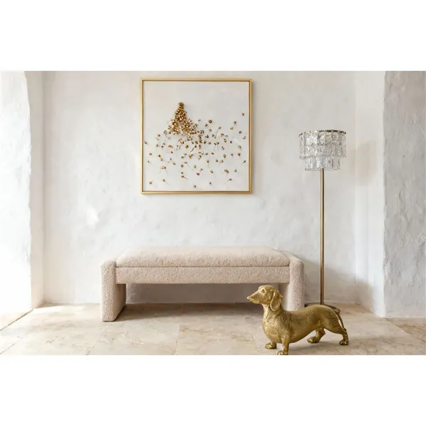 Floor Lamp Home ESPRIT Transparent Golden 25 W 220 V 38 x 38 x 160 cm