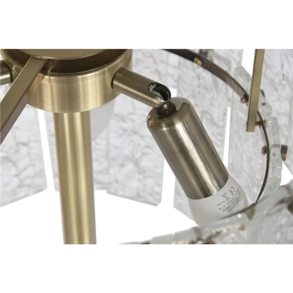 Floor Lamp Home ESPRIT Transparent Golden 25 W 220 V 38 x 38 x 160 cm