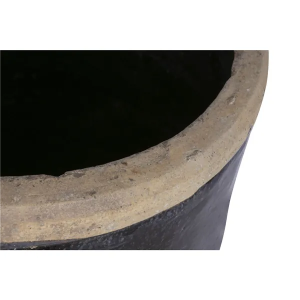 Vase Home ESPRIT Black Clay Oriental 58 X 58 X 95 CM