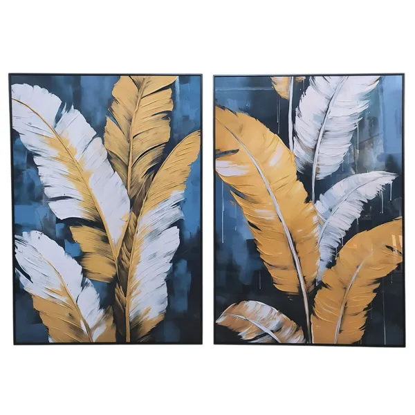 Painting Home ESPRIT Aluminium MDF Wood 70 x 3,5 x 100 cm (2 Units)