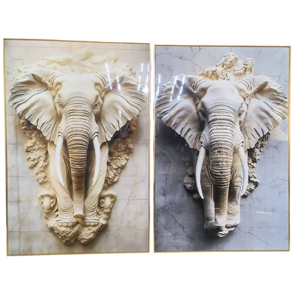 Painting Home ESPRIT Aluminium MDF Wood 80 x 3,5 x 120 cm (2 Units)