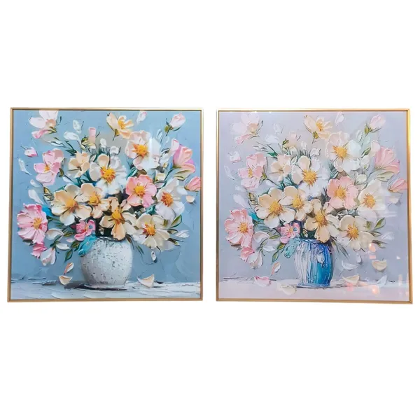 Painting Home ESPRIT Aluminium MDF Wood 60 x 3,5 x 60 cm (2 Units)