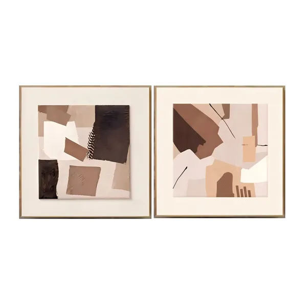 Painting Home ESPRIT Aluminium MDF Wood 60 x 3,5 x 60 cm (2 Units)