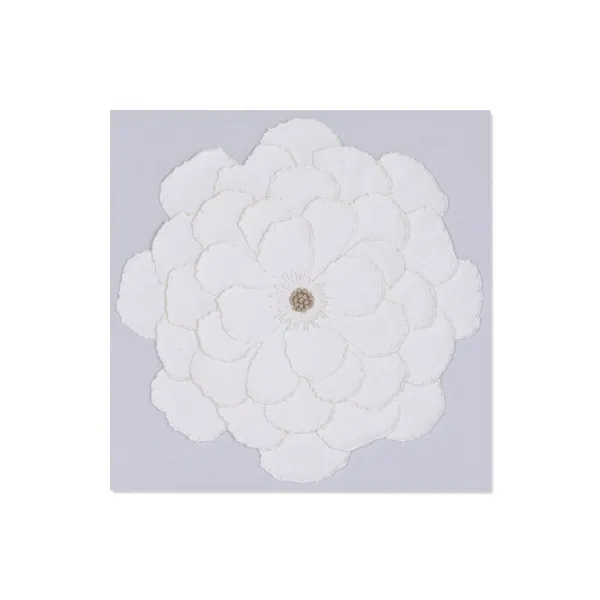 Canvas Home ESPRIT White Flower Shabby Chic 120 X 7 X 120 CM