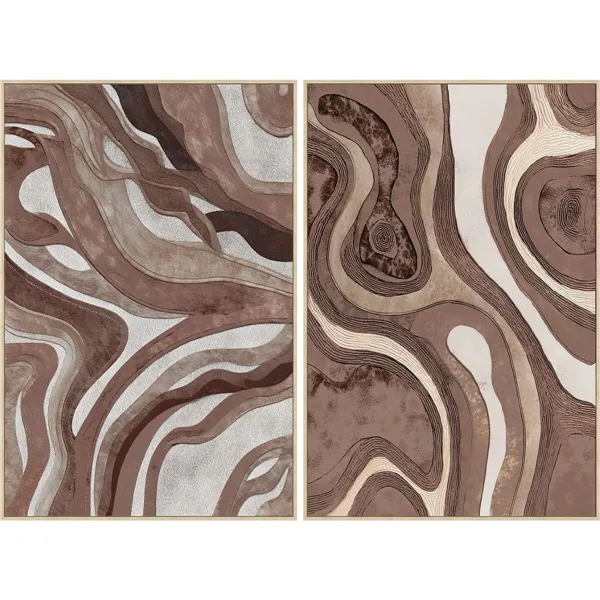 Canvas Home ESPRIT Brown Beige Modern Urban 82,5 x 4,5 x 122,5 cm (2 Units)