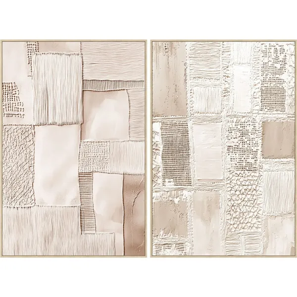 Canvas Home ESPRIT Beige Modern Urban 82,5 x 4,5 x 122,5 cm (2 Units)