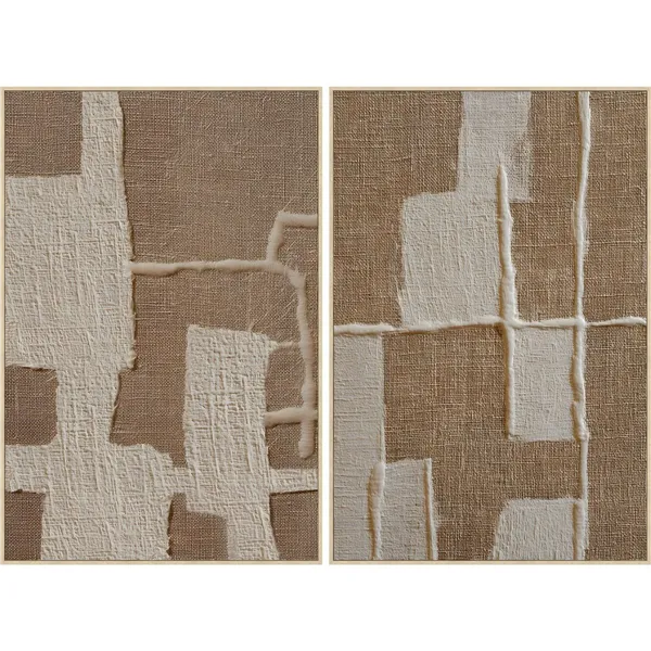 Canvas Home ESPRIT White Beige Scandinavian 82,5 x 4,5 x 122,5 cm (2 Units)