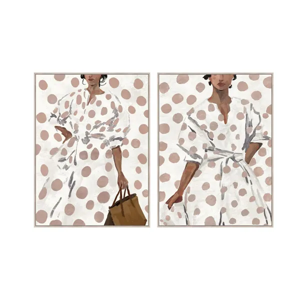 Canvas Home ESPRIT White Brown Lady Urban 90 X 4 X 119,5 CM (2 Units)