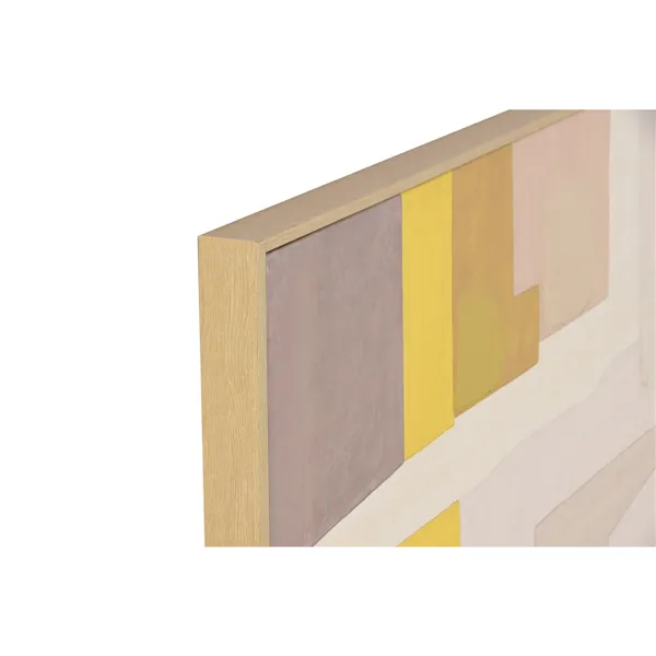 Canvas Home ESPRIT Yellow Beige With relief Urban 90 x 4 x 120 cm (2 Units)