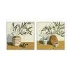 Canvas Home ESPRIT Green Beige Tree Mediterranean Vase With relief 100 x 4 x 100 cm (2 Units)