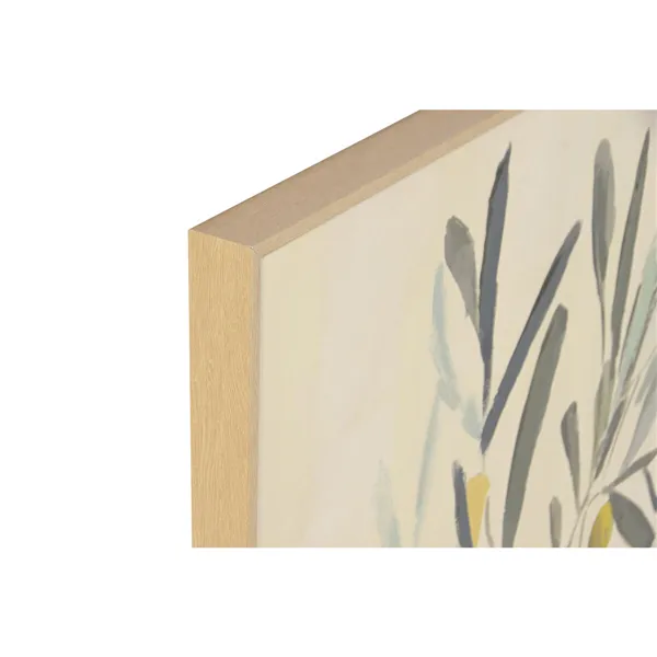 Canvas Home ESPRIT Green Beige Tree Mediterranean Vase With relief 100 x 4 x 100 cm (2 Units)