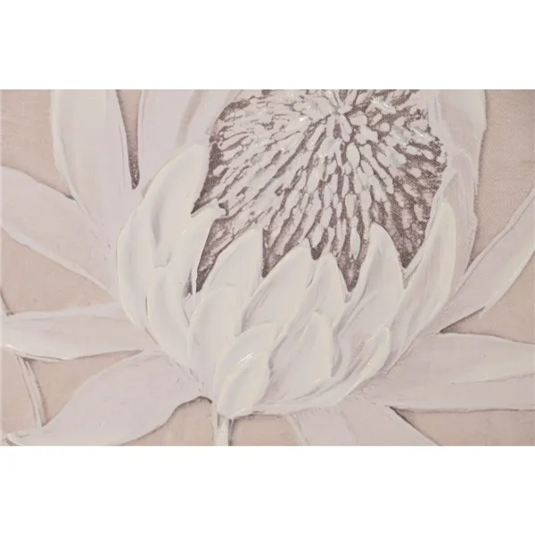 Canvas Home ESPRIT White Beige Flowers Traditional 60 X 3,7 X 80 CM (2 Units)