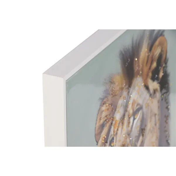 Canvas Home ESPRIT Sky blue Lion Urban Lacquered 62 x 3,5 x 92 cm (2 Units)
