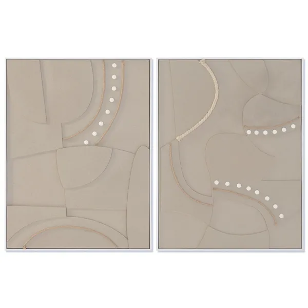 Canvas Home ESPRIT Beige Modern Urban 62 x 4,5 x 82 cm (2 Units)