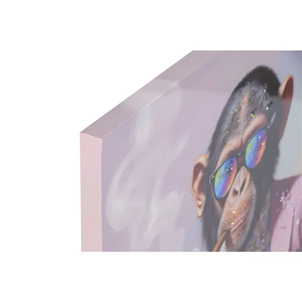 Canvas Home ESPRIT Blue Pink Lacquered 60 x 2,5 x 90 cm (4 Units)
