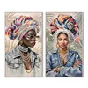 Canvas Home ESPRIT African Woman Tropical Lacquered 62 x 4 x 122 cm (2 Units)