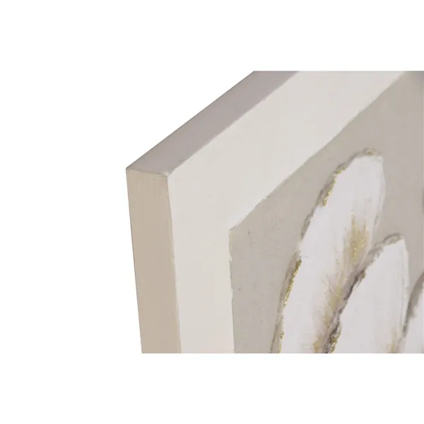 Canvas Home ESPRIT White Beige Vase Shabby Chic 100 x 3 x 100 cm (2 Units)
