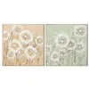 Canvas Home ESPRIT Green Beige Flowers Shabby Chic 102 x 4,5 x 102 cm (2 Units)