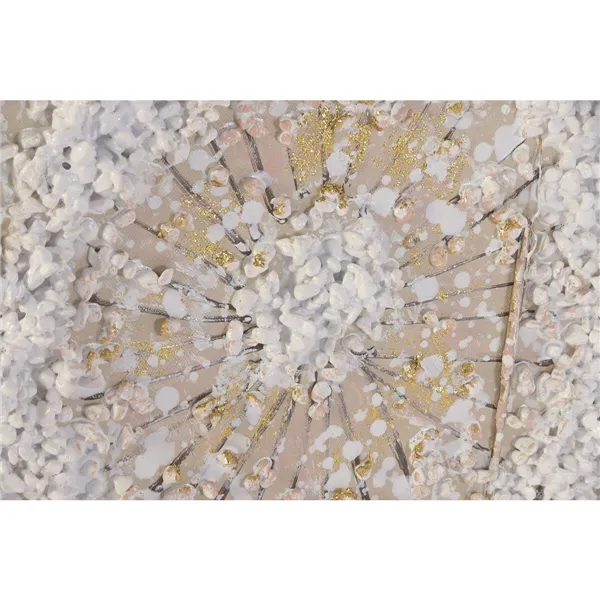 Canvas Home ESPRIT Green Beige Flowers Shabby Chic 102 x 4,5 x 102 cm (2 Units)