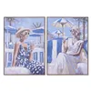 Canvas Home ESPRIT Blue White Mediterranean chica 70 x 3,5 x 100 cm (2 Units)