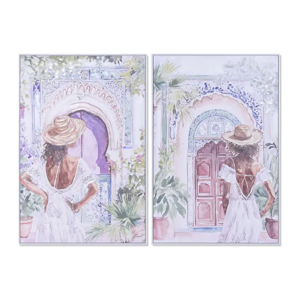 Canvas Home ESPRIT Arab chica 80 x 3,5 x 120 cm (2 Units)
