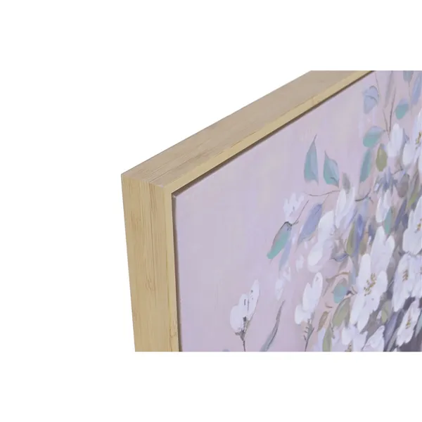 Canvas Home ESPRIT White Green Flowers Shabby Chic 80 x 3,5 x 120 cm (2 Units)
