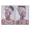 Canvas Home ESPRIT Colonial African Woman 70 x 3,5 x 100 cm (2 Units)