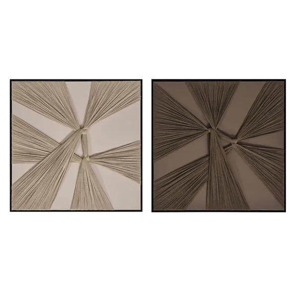 Canvas Home ESPRIT Beige Moka Modern 60 x 3 x 60 cm (2 Units)