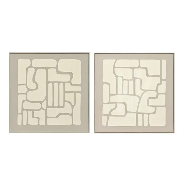 Painting Home ESPRIT MDF Wood 80 x 3,8 x 80 cm (2 Units)