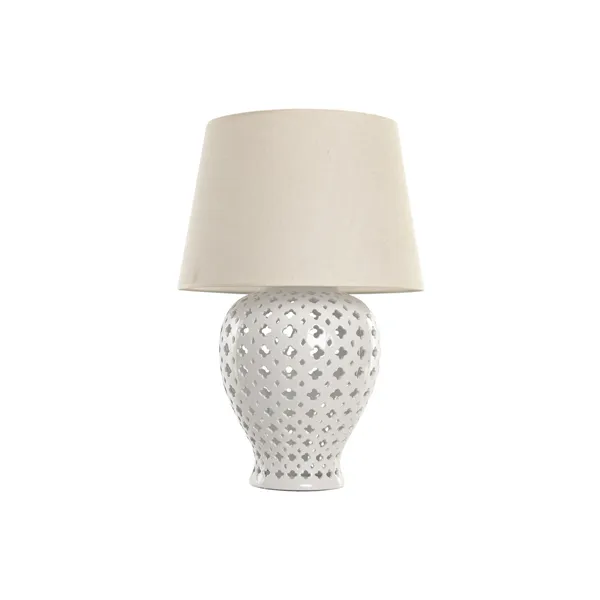 Desk lamp Home ESPRIT White Beige 220 V