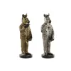 Decorative Figure Home ESPRIT Golden Silver Zebra Loft (2 Units)