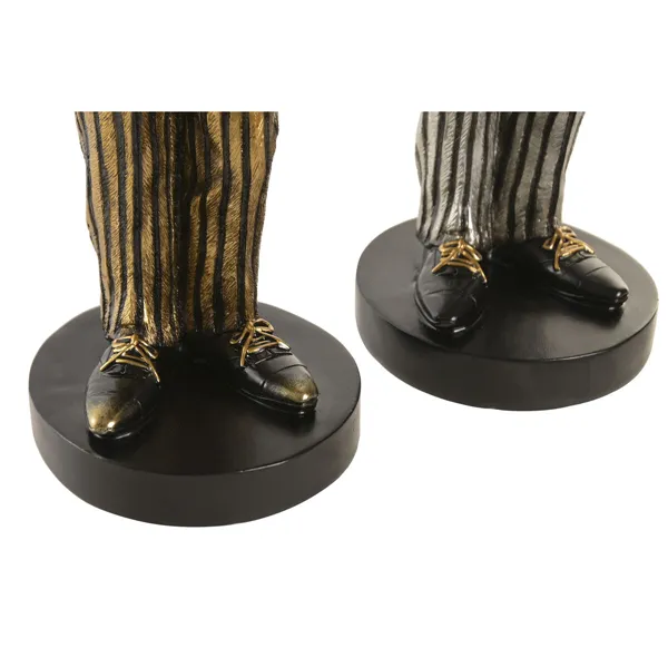 Decorative Figure Home ESPRIT Golden Silver Zebra Loft (2 Units)