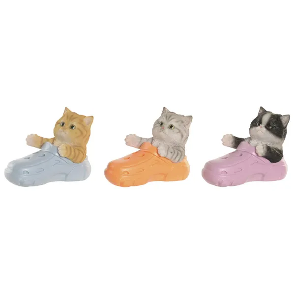 Decorative Figure Home ESPRIT Multicolour Cat Shabby Chic Pencil (3 Units)