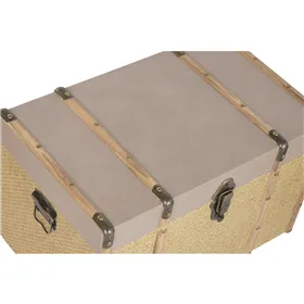 Set of Chests Home ESPRIT Brown Natural Polyurethane Fibre Alpino 56 X 35 X 33 CM (3 Units)