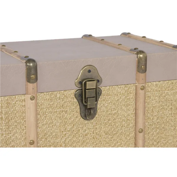 Set of Chests Home ESPRIT Brown Natural Polyurethane Fibre Alpino 56 X 35 X 33 CM (3 Units)