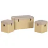 Set of Chests Home ESPRIT Brown Natural Polyurethane Wood Alpino 80 x 40 x 44 cm (3 Units)