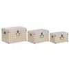 Set of Chests Home ESPRIT Black Beige Polyester Wood Scandi 60 X 40 X 38 CM (3 Units)