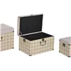 Set of Chests Home ESPRIT Black Beige Polyester Wood Scandi 60 X 40 X 38 CM (3 Units)