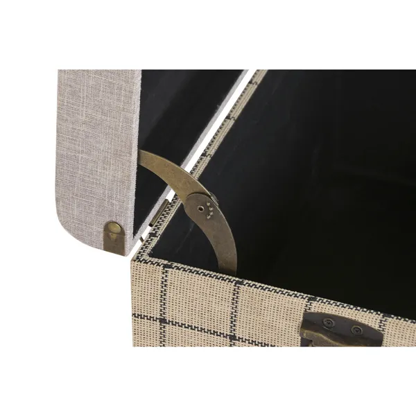Set of Chests Home ESPRIT Black Beige Polyester Wood Scandi 60 X 40 X 38 CM (3 Units)