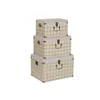Set of Chests Home ESPRIT Black Beige Polyester Wood Scandi 60 X 40 X 38 CM (3 Units)