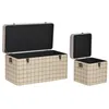 Set of Chests Home ESPRIT Black Beige Polyester Wood Scandi 80 x 40 x 44 cm (3 Units)
