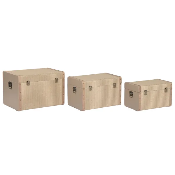 Set of Chests Home ESPRIT Natural Wood Traditional 54 x 36 x 36 cm (3 Units)